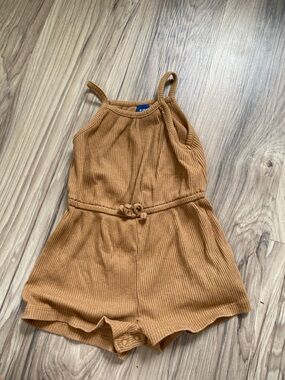 Old Navy Ribbed Tan Sleeveless Kids Romper